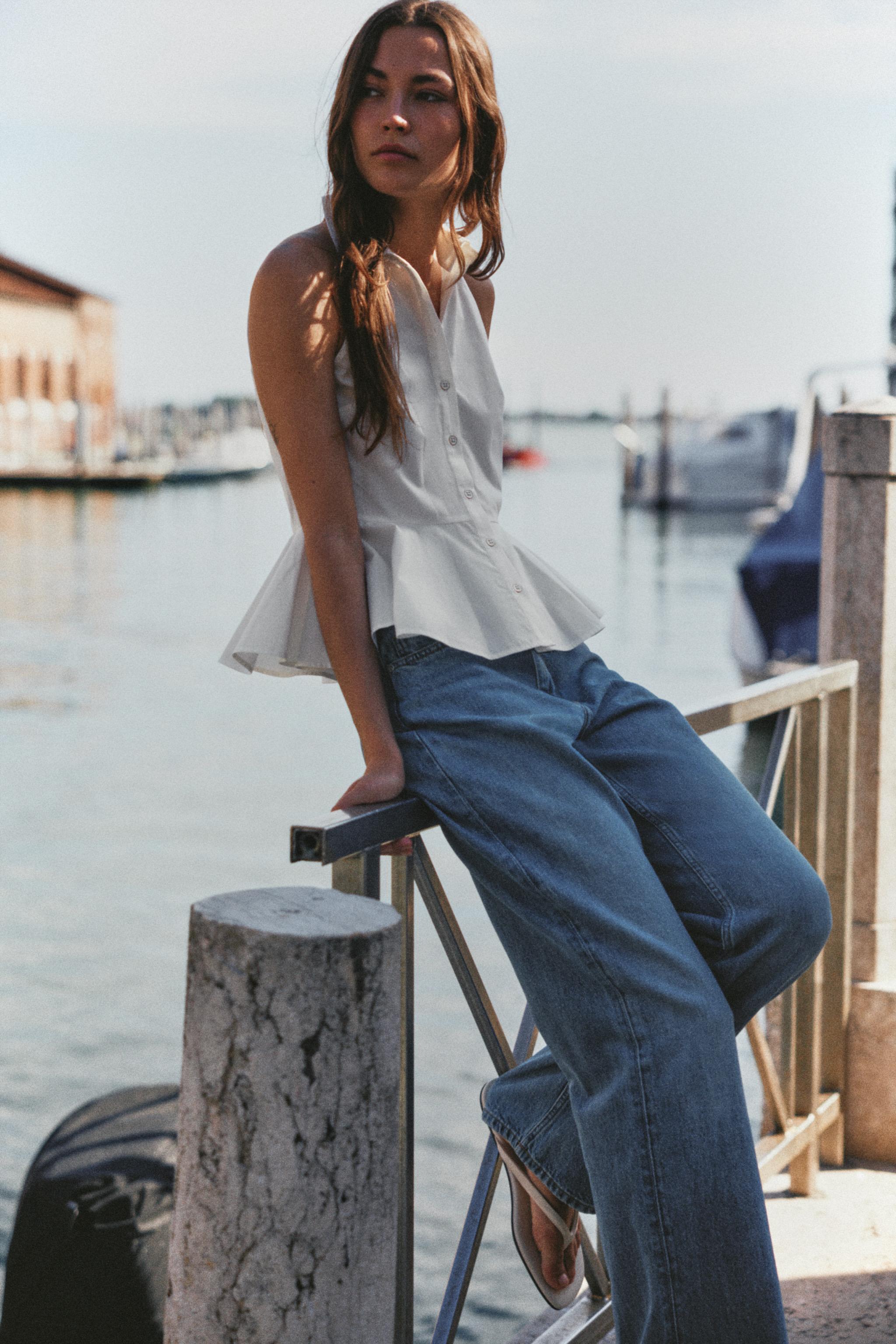 Zara Halter Peplum Gömlek