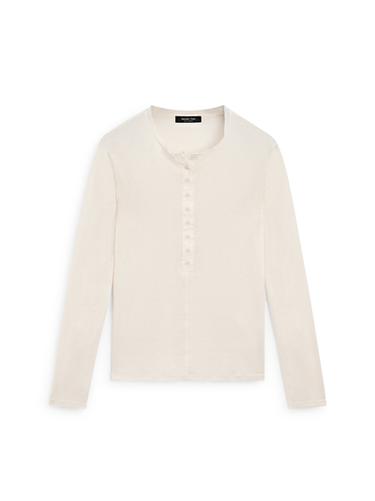 Zara Button-up cotton T-shirt - Ecru