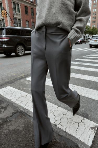 FLARE TROUSERS WITH VENTS - Grey by Zara - Image 4