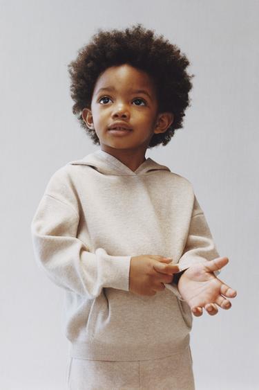 KNITTED HOODIE - Sand by Zara