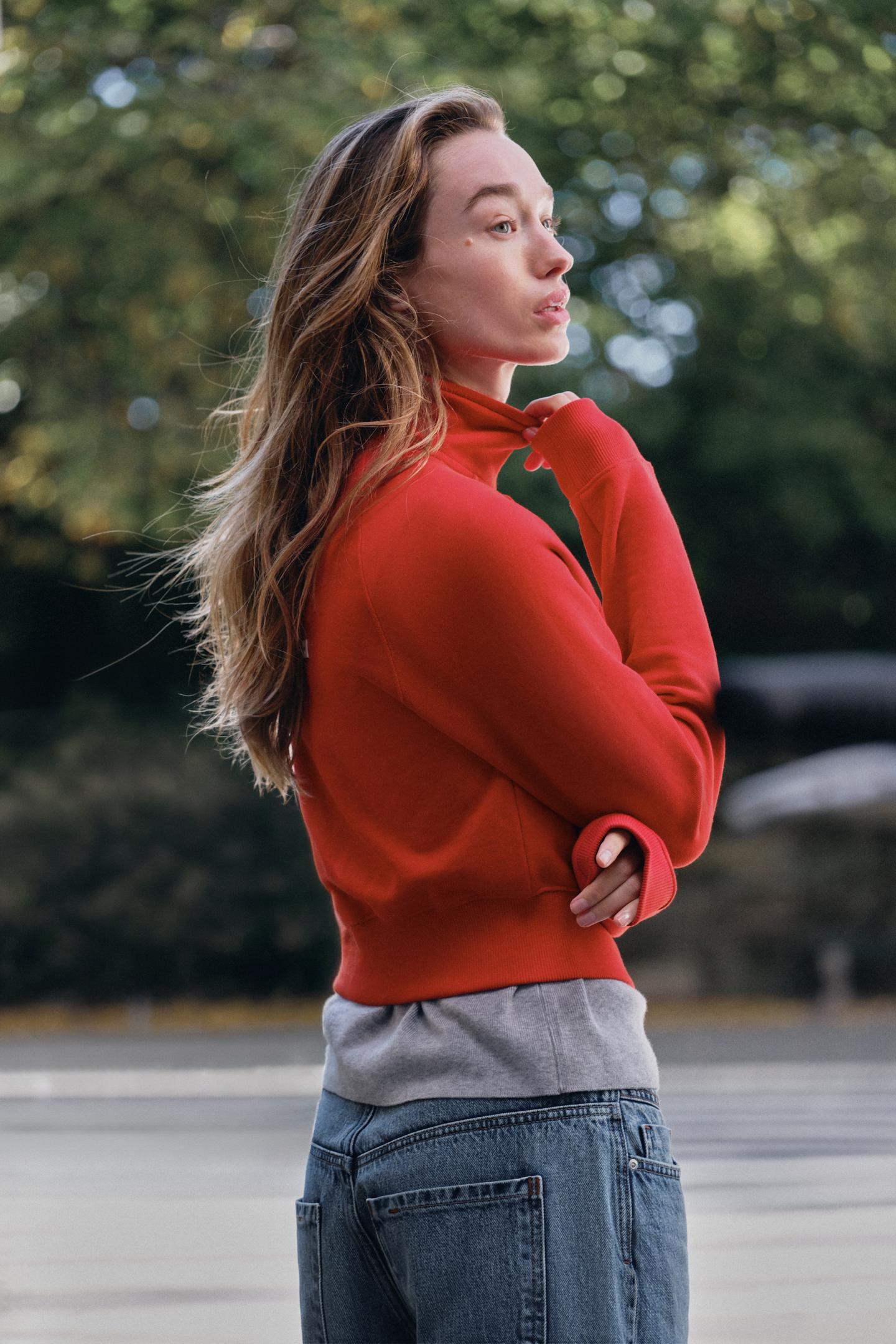 Женская толстовка Zara Back Label, цвет: Красный — фото 4