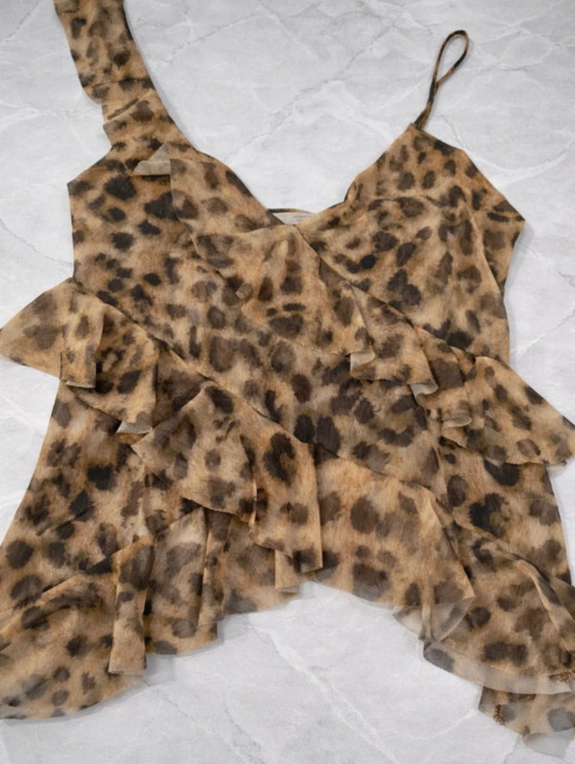 PRINTED TULLE TOP WITH RUFFLES - Image 3