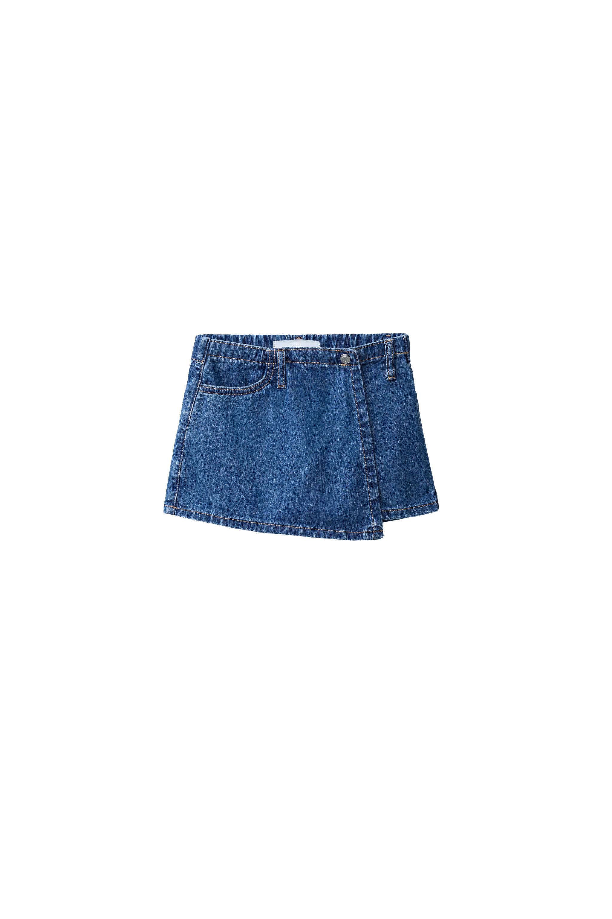 DENIM SKORT — Blue