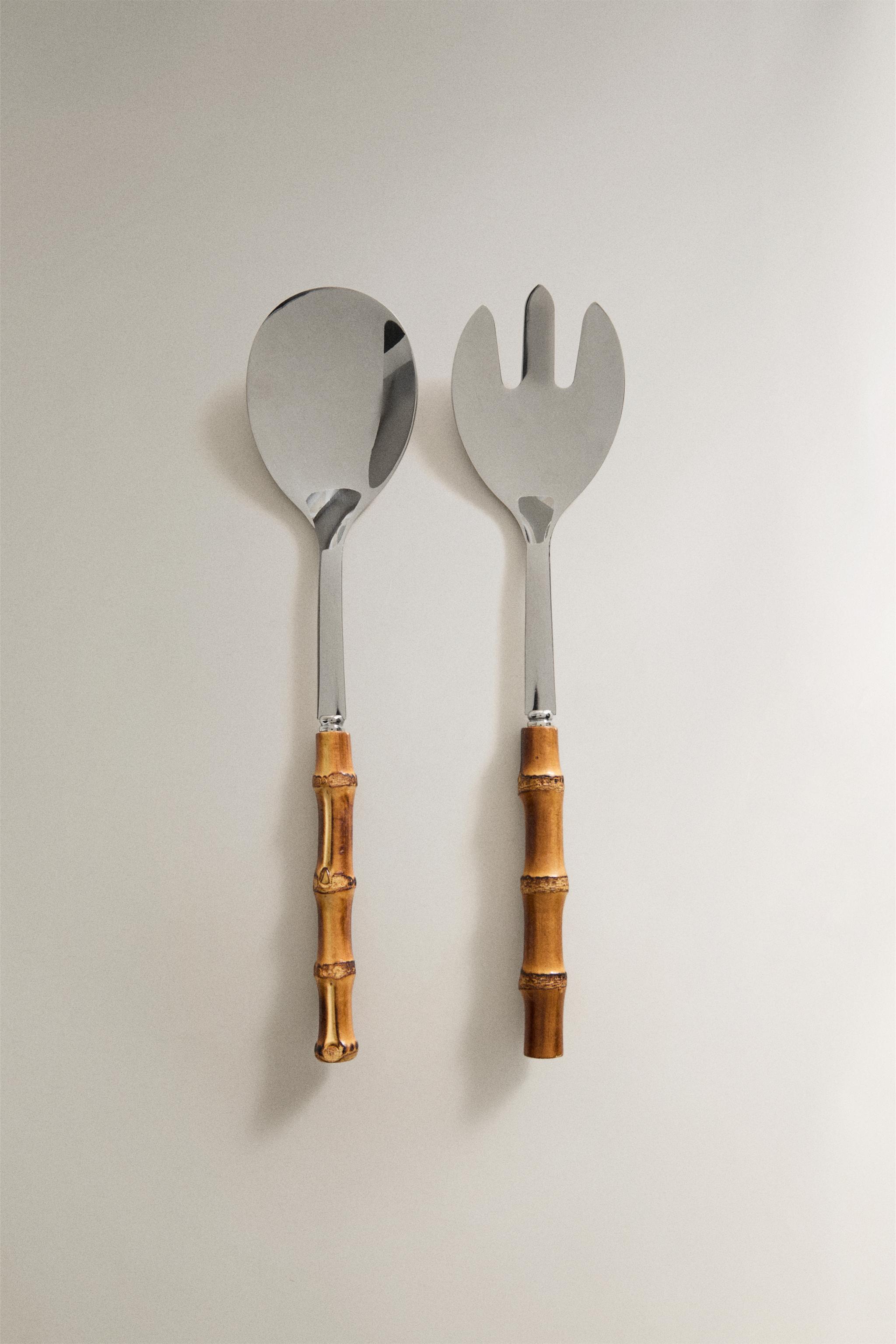 Zara BAMBOO SALAD CUTLERY SET (SET OF 2)