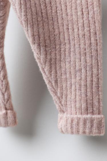 RIB KNIT LEGGINGS - Light pink by Zara - Image 3