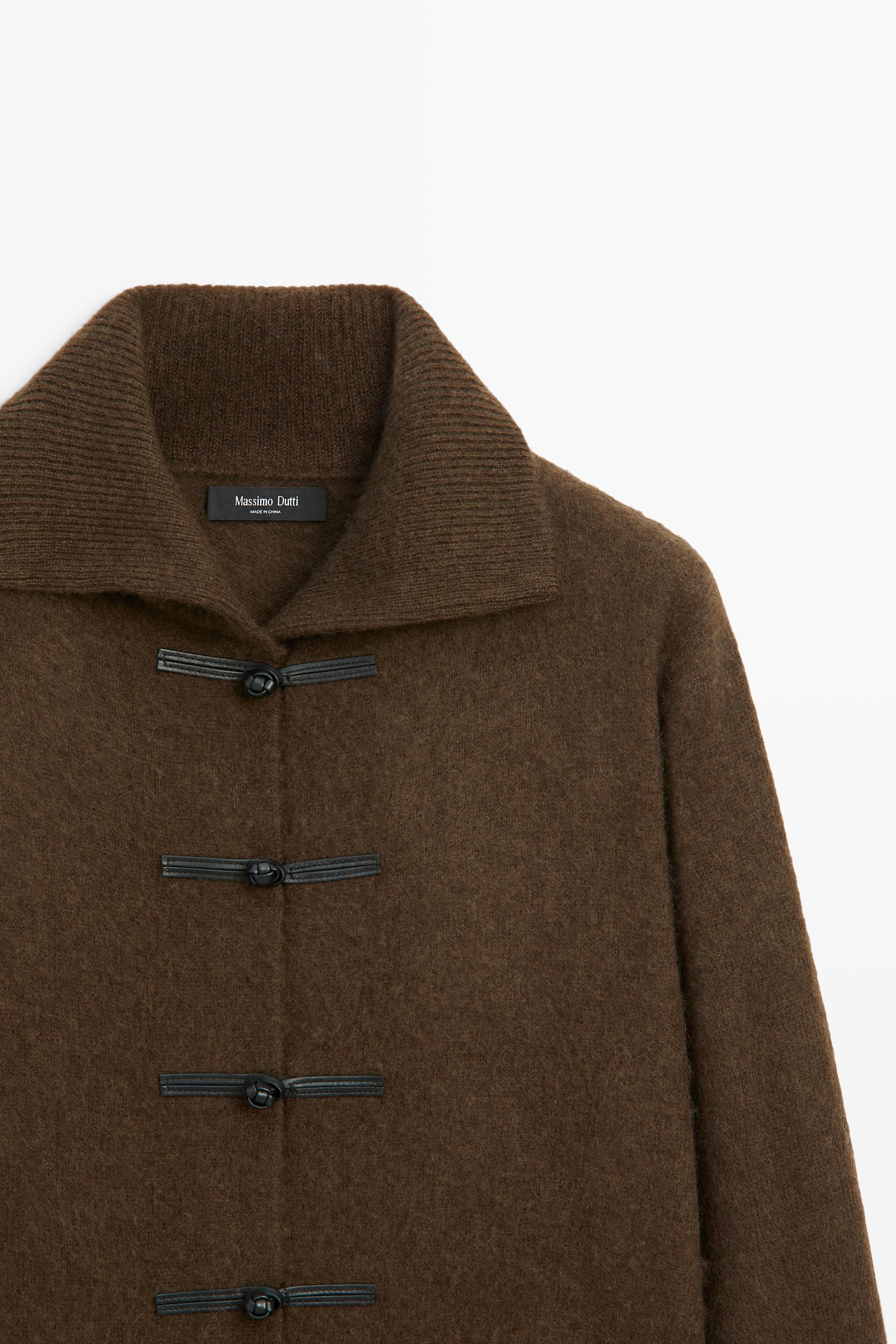 Wool blend toggle cardigan