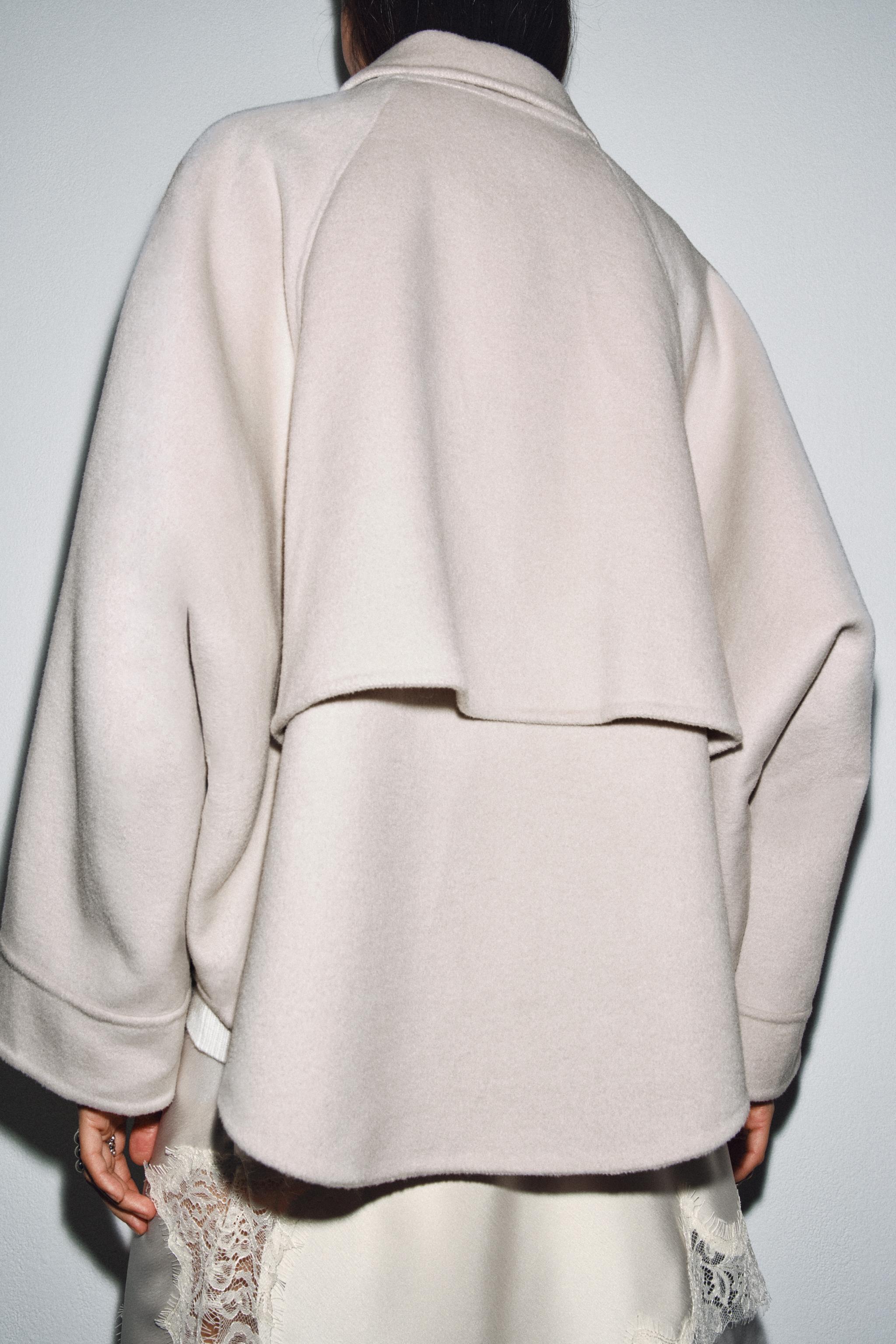 ZW COLLECTION WOOL JACKET WITH ZIP - Ecru | ZARA United States