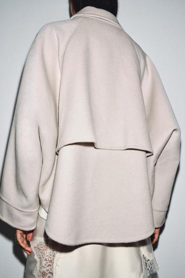 VESTE AVEC LAINE FERMETURE ÉCLAIR ZW COLLECTION - Écru de Zara - Image 2