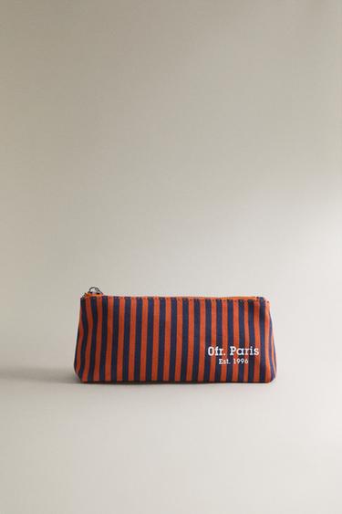 STRIPED COTTON PENCIL CASE | 0FR. PARIS - Multicoloured by Zara - Image 0