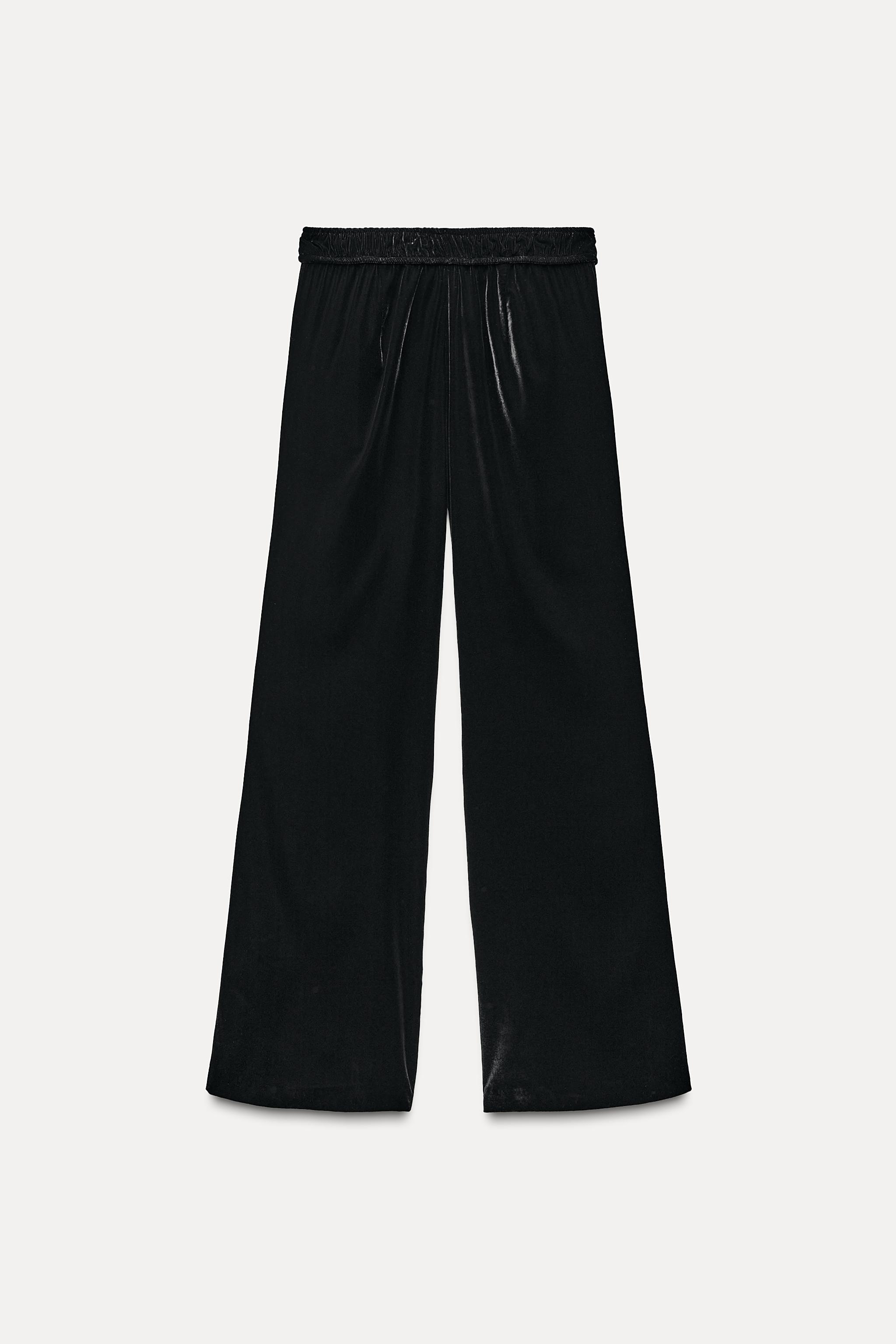 SIDE STRIPE VELVET PANTS ZW COLLECTION - Black | ZARA United
