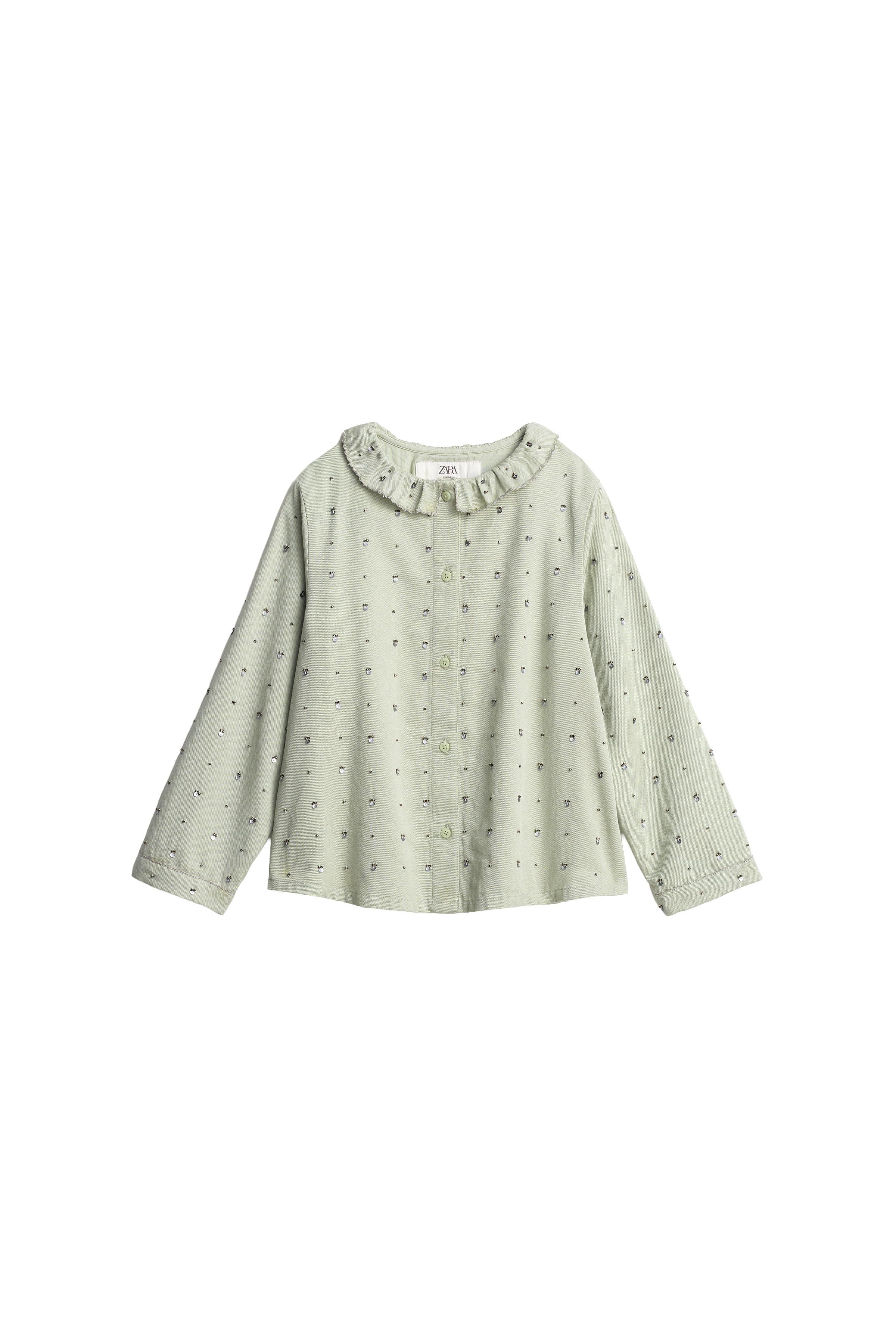 BLOUSE COL VOLANT SEQUINS ÉDITION LIMITÉE