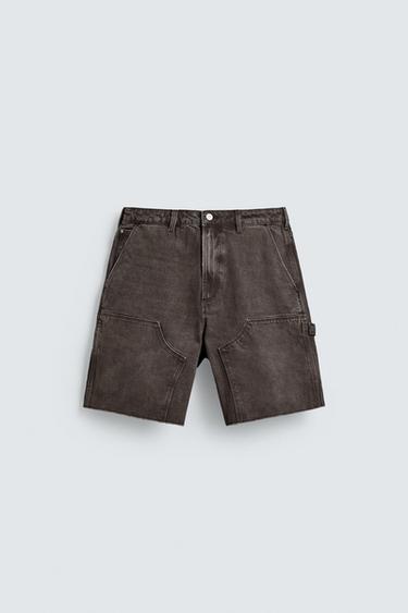 RELAXED FIT BERMUDA SHORTS WITH CARPENTER POCKET - Brown by Zara