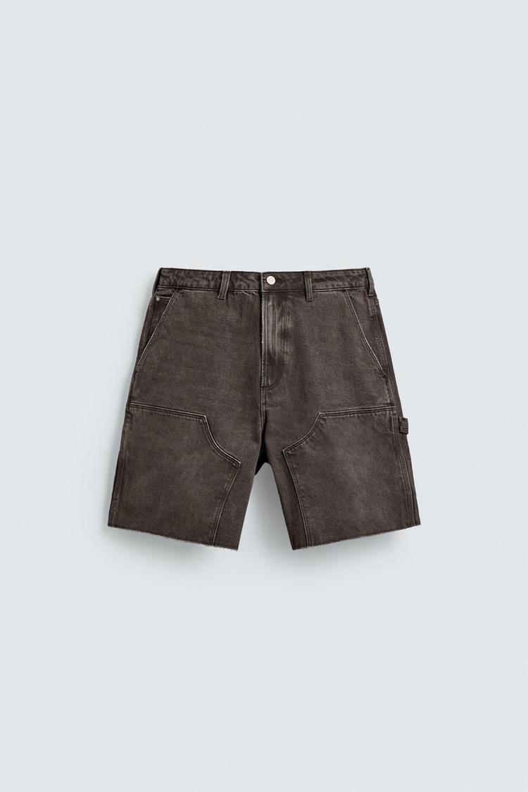 ZARA RELAXED FIT BERMUDA SHORTS WITH CARPENTER POCKET