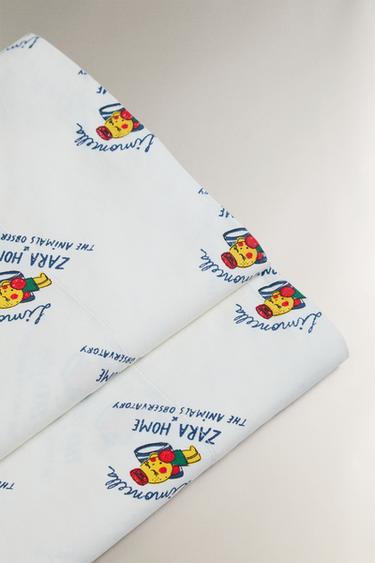 LIMONCELLA X THE ANIMALS OBSERVATORY KIDS’ FLAT SHEET - Multicoloured by Zara - Image 3