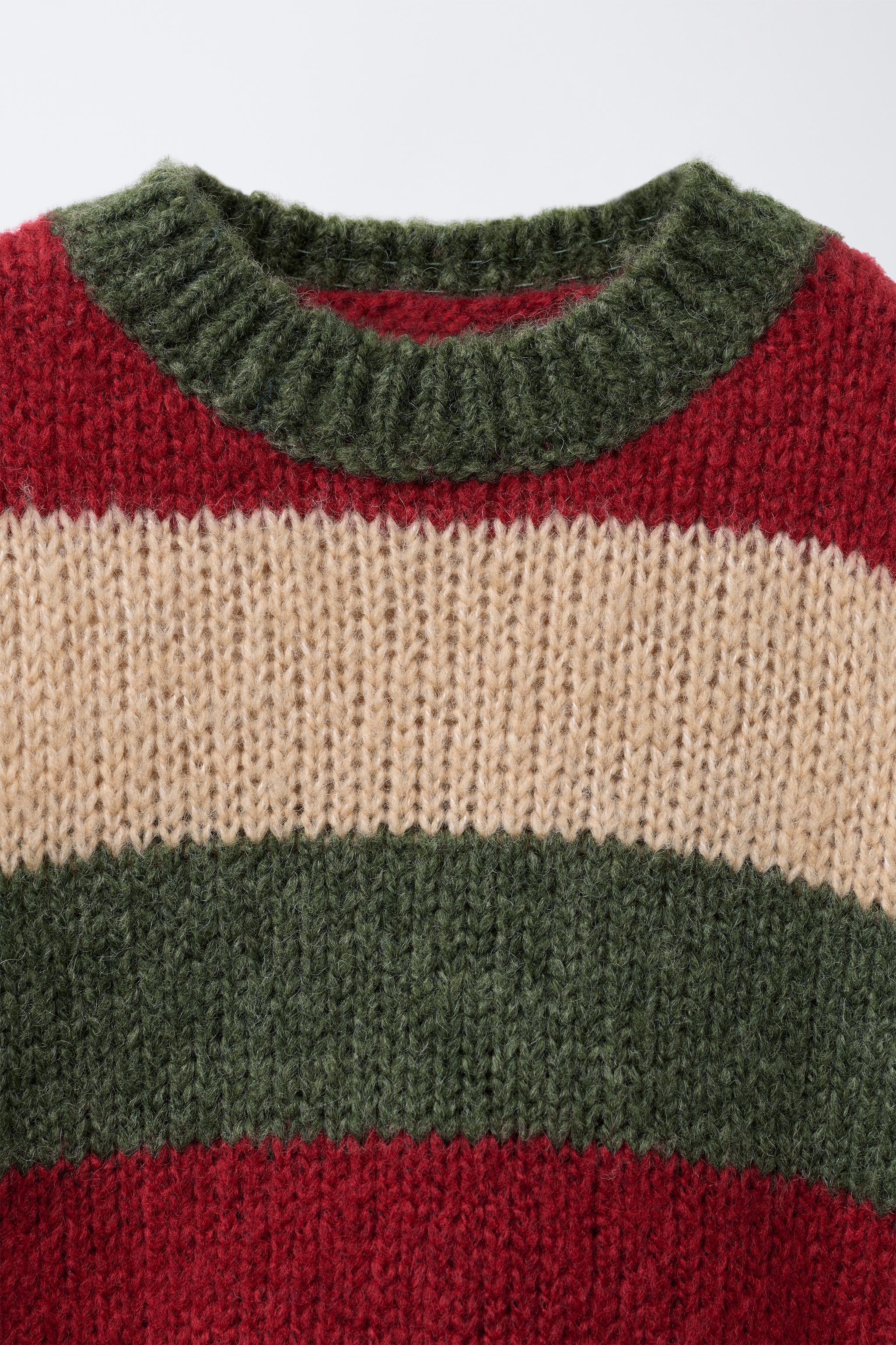 STRIPED KNIT SWEATER WITH WOOL