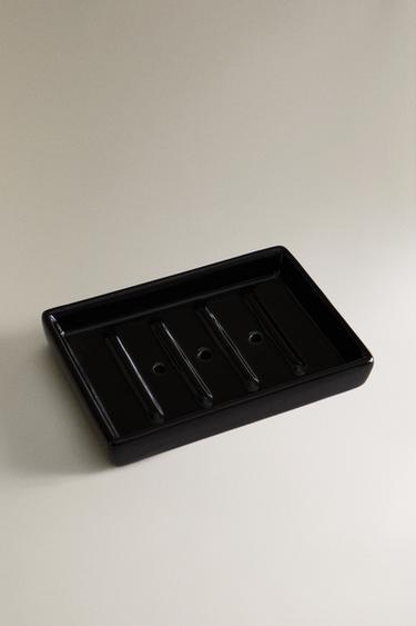 PORTE-SAVON SALLE DE BAIN FAÏENCE BRILLANTE - Noir de Zara - Image 1
