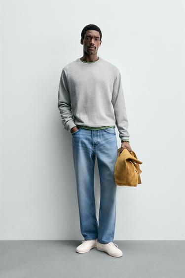 BASIC FADED CREWNECK SWEATSHIRT - Grey marl by Zara