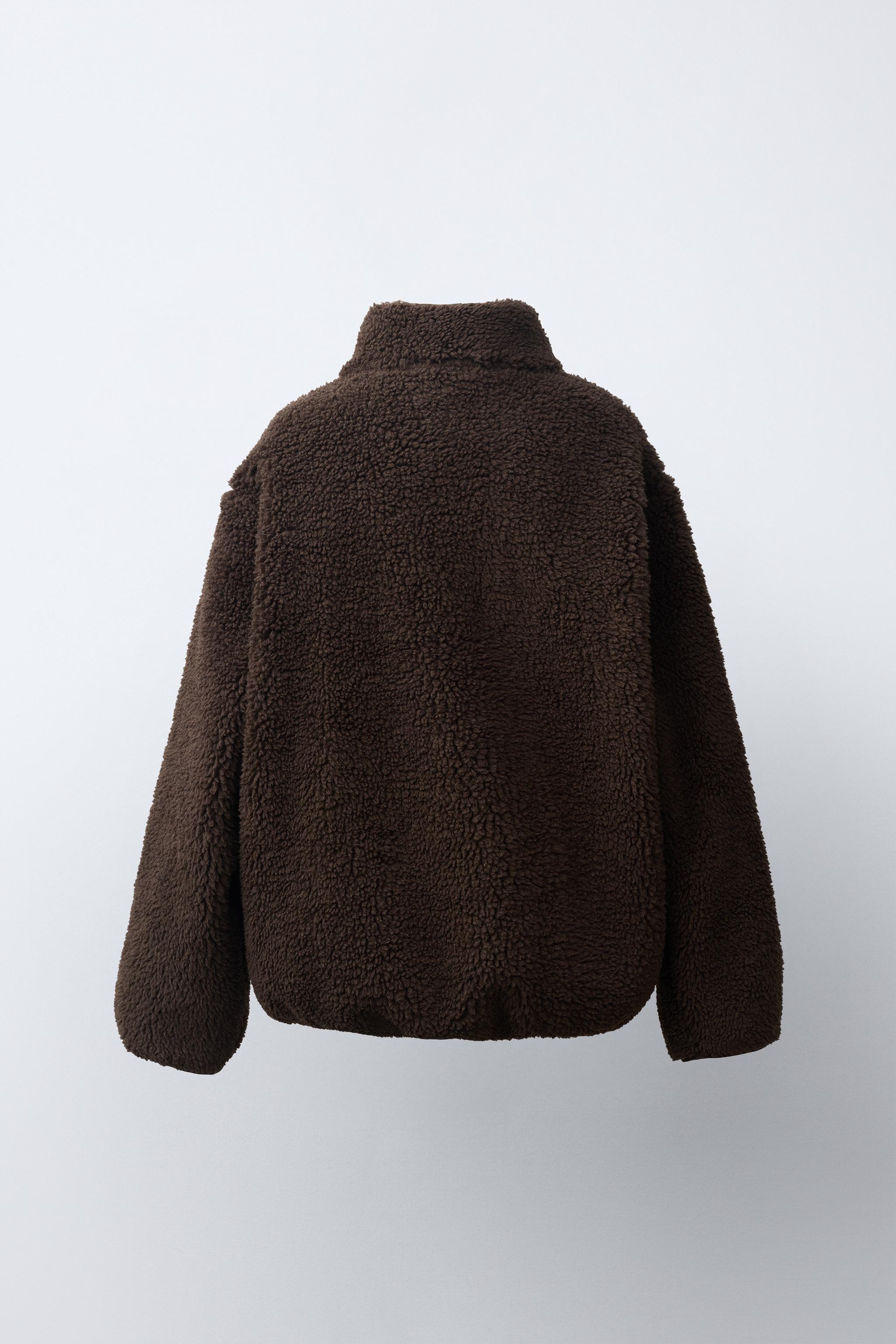 FAUX SHEARLING PATCH JACKET