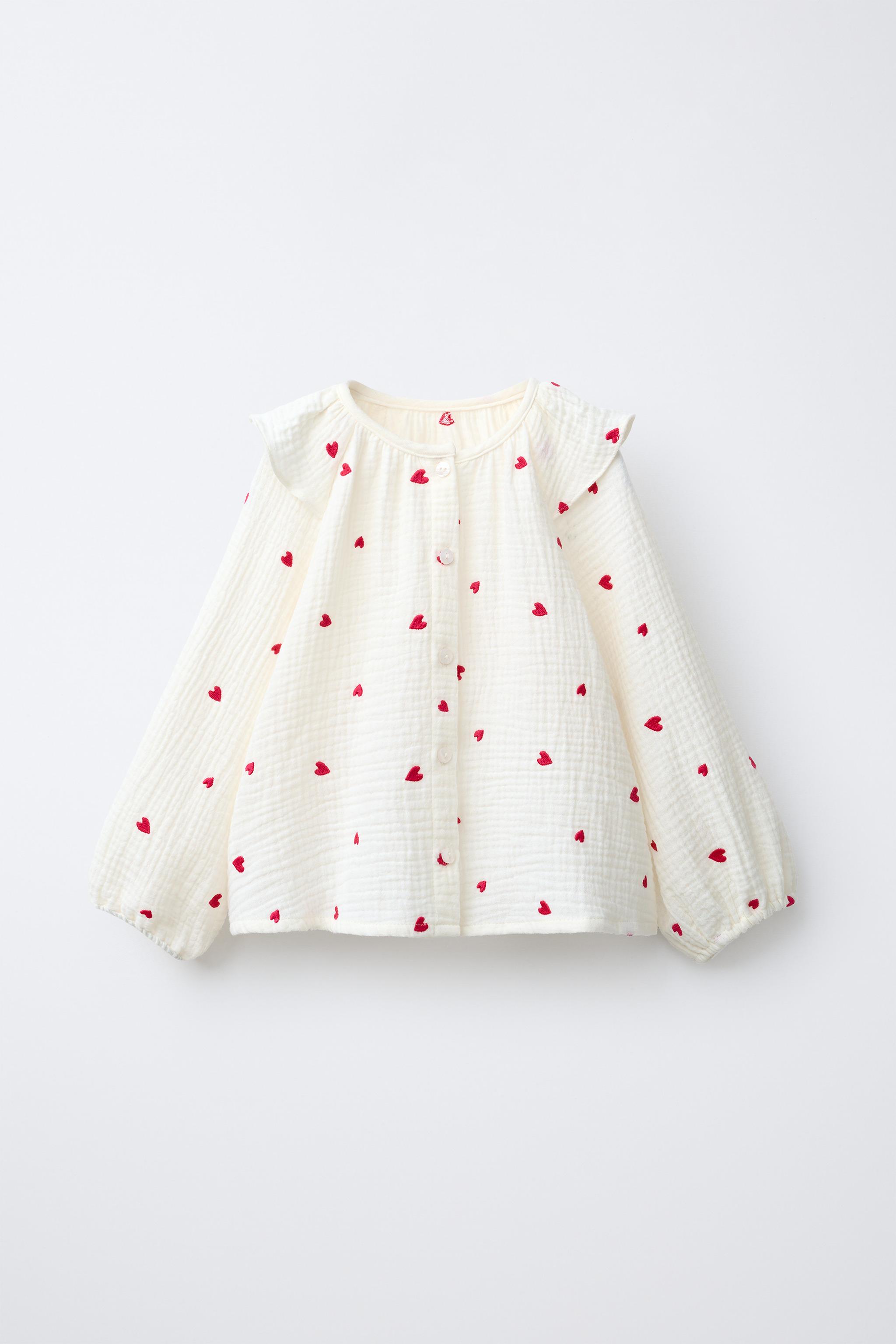 CHEMISE TEXTURÉE CŒURS BRODÉS
