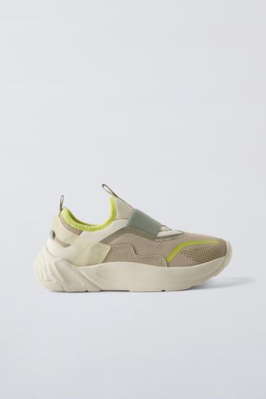 ELASTIC TRAINERS - Green by Zara