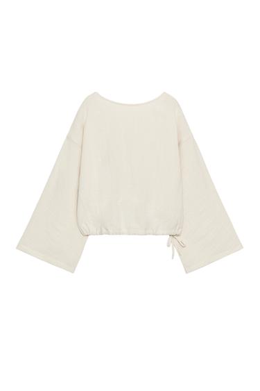 CHECK CAPE SHIRT - Beige by Zara