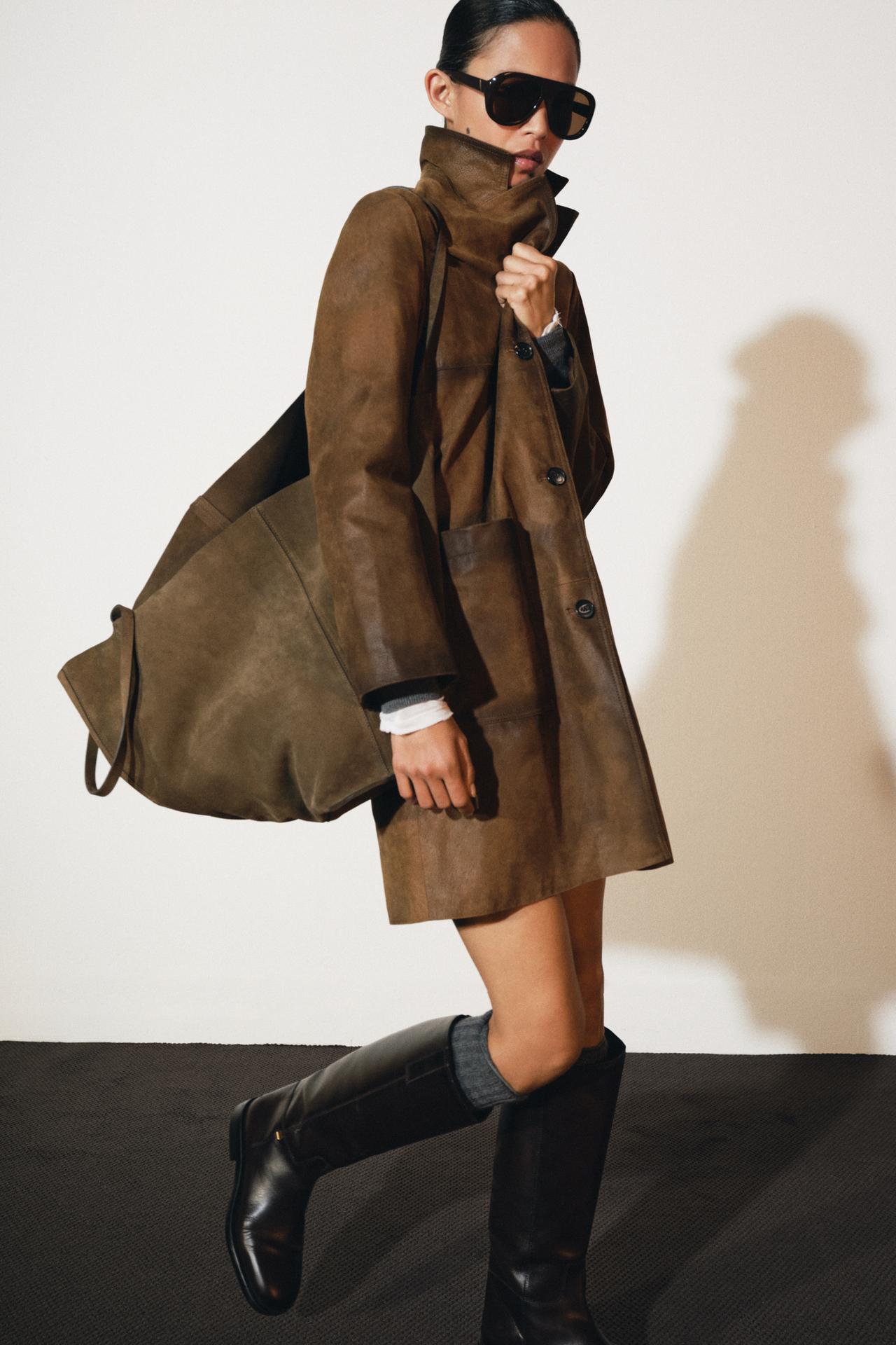 LIMITED EDITION ZW 100% LEATHER COAT — Light brown