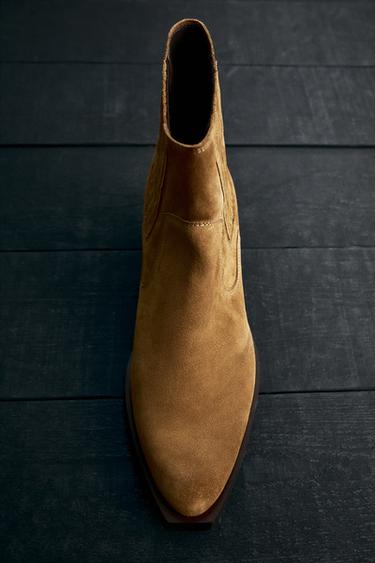 BOTTES COW-BOY EN CUIR ÉDITION LIMITÉE - Beige de Zara - Image 3