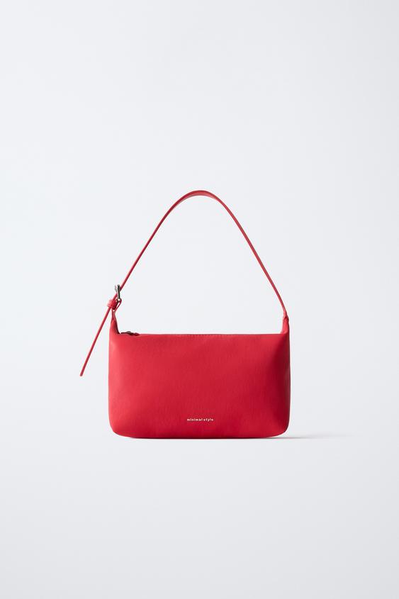 NYLON SHOULDER BAG - Red by Zara - Image 0