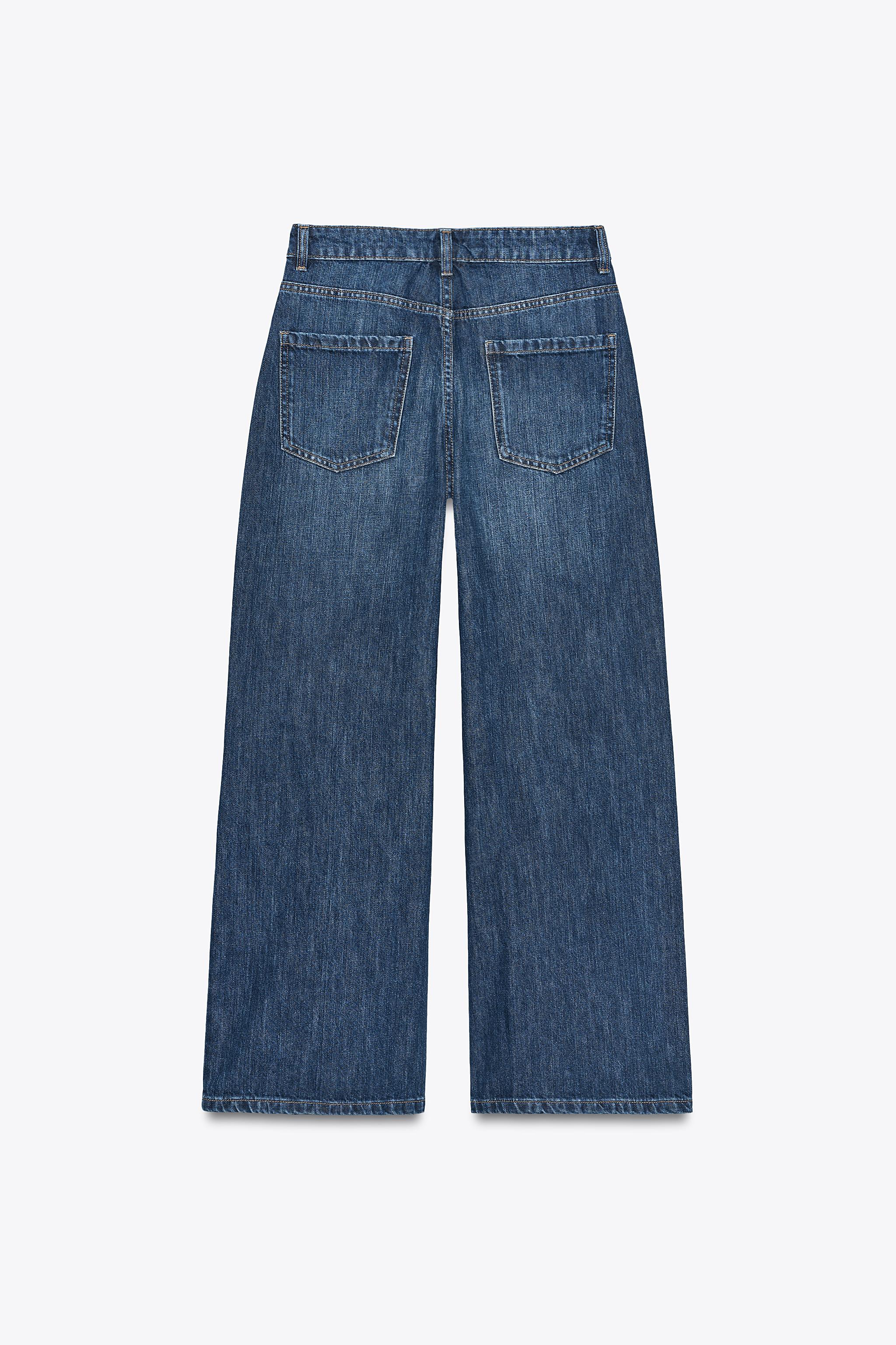 ZARA ZW COLLECTION WIDE-LEG ハイウエストジーンズ 0340/040 ZW COLLECTION WIDE LEG PANTS - Blue | ZARA United States