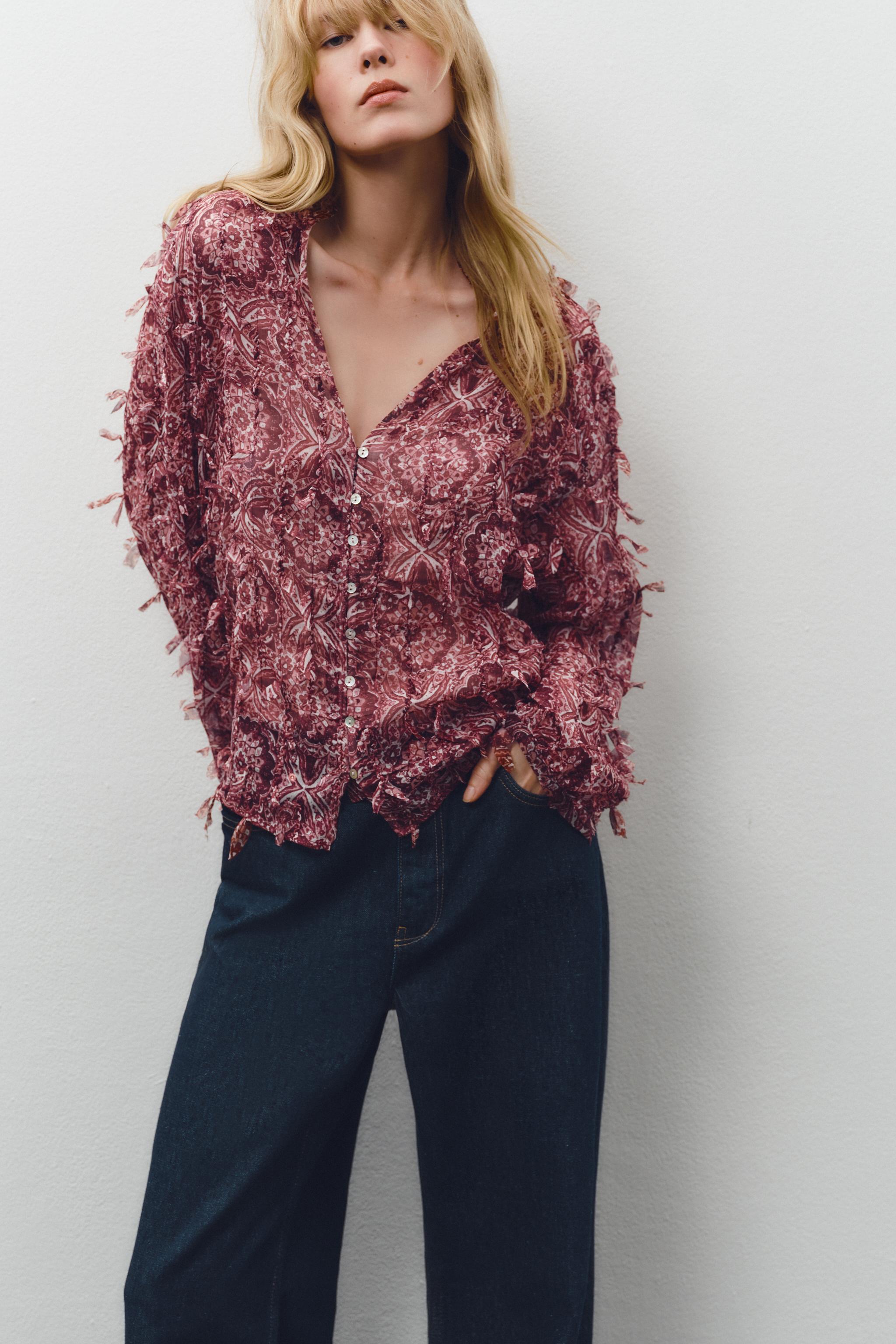 CHEMISE IMPRIMÉE À FRANGES