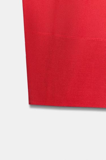 PLAIN KNIT BOAT NECK TOP - Mid-red by Zara - Image 12