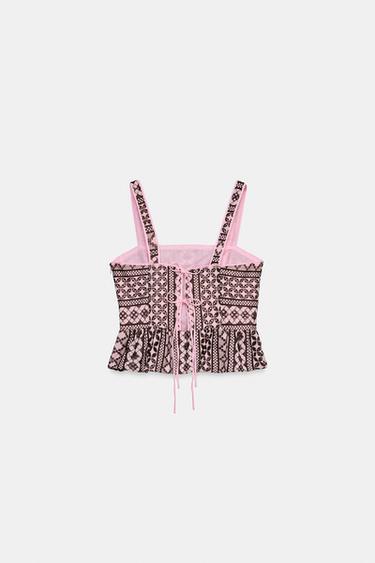 TOP BRODERIES PERFORÉES - Rose de Zara - Image 5