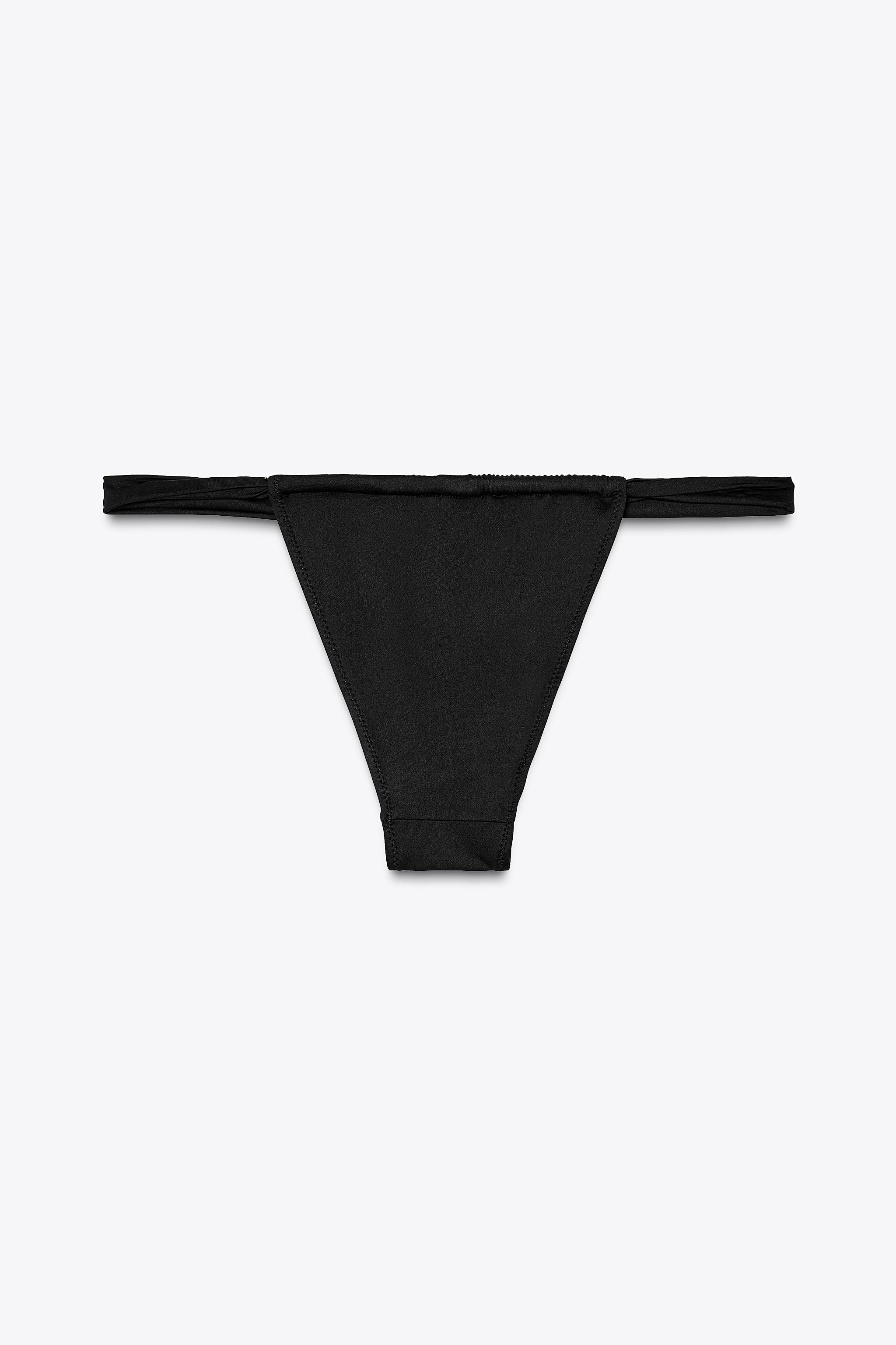 カーテンストリング ビキニボトム - ブラック | ZARA Japan / 日本