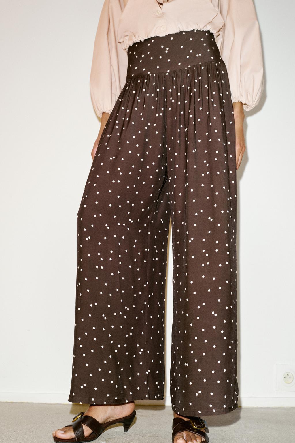 POLKA DOT WIDE LEG PANTS