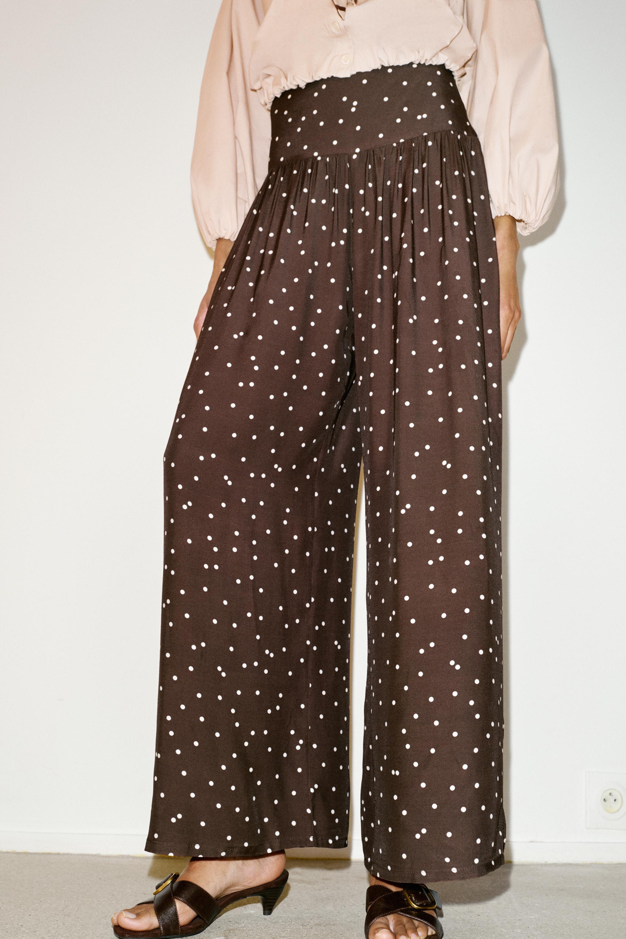 POLKA DOT WIDE LEG PANTS