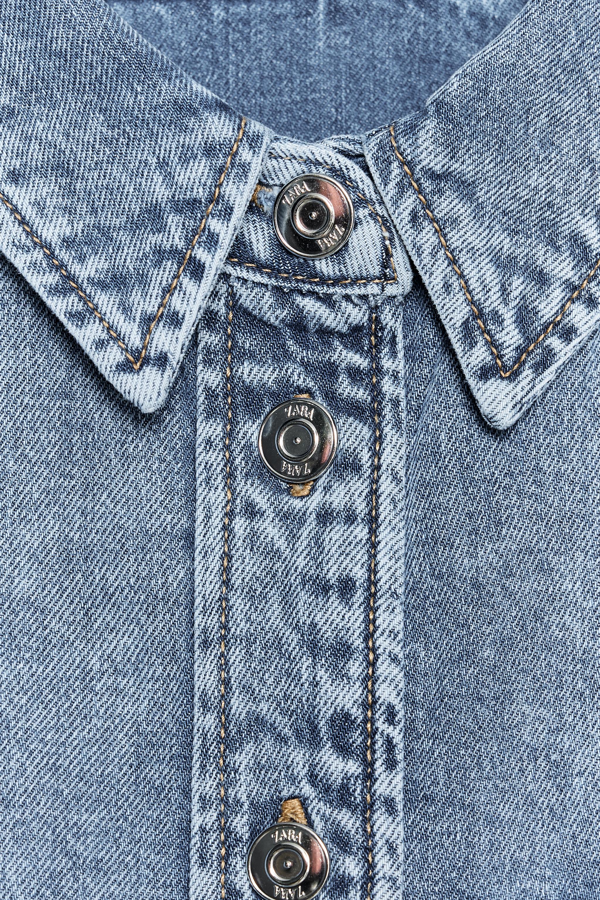 Z1975 クロップドデニムシャツ - ブルー | ZARA Japan / 日本