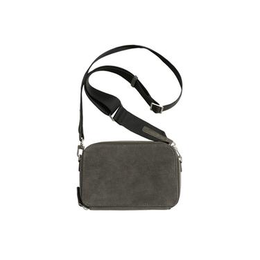 Zara LEATHER CROSSBODY BAG - Gray