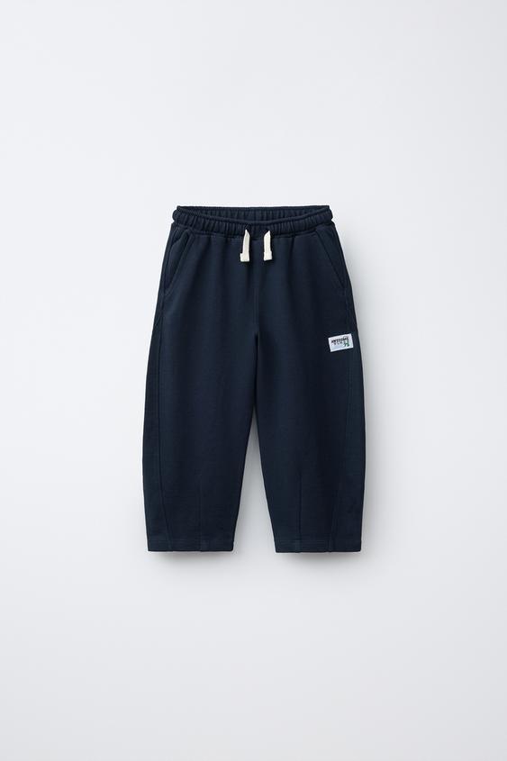 BARREL TROUSERS WITH LABEL - Navy blue by Zara - Image 0