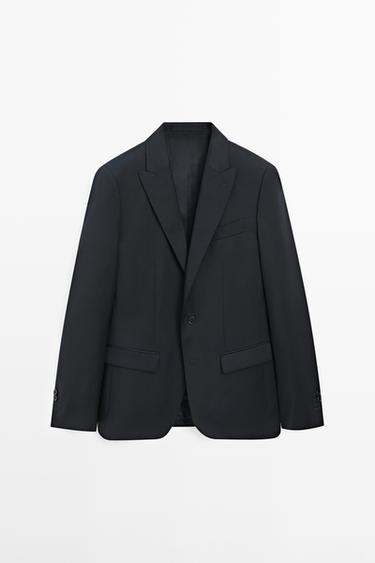Americana traje 100% lana fría - Marino de Zara