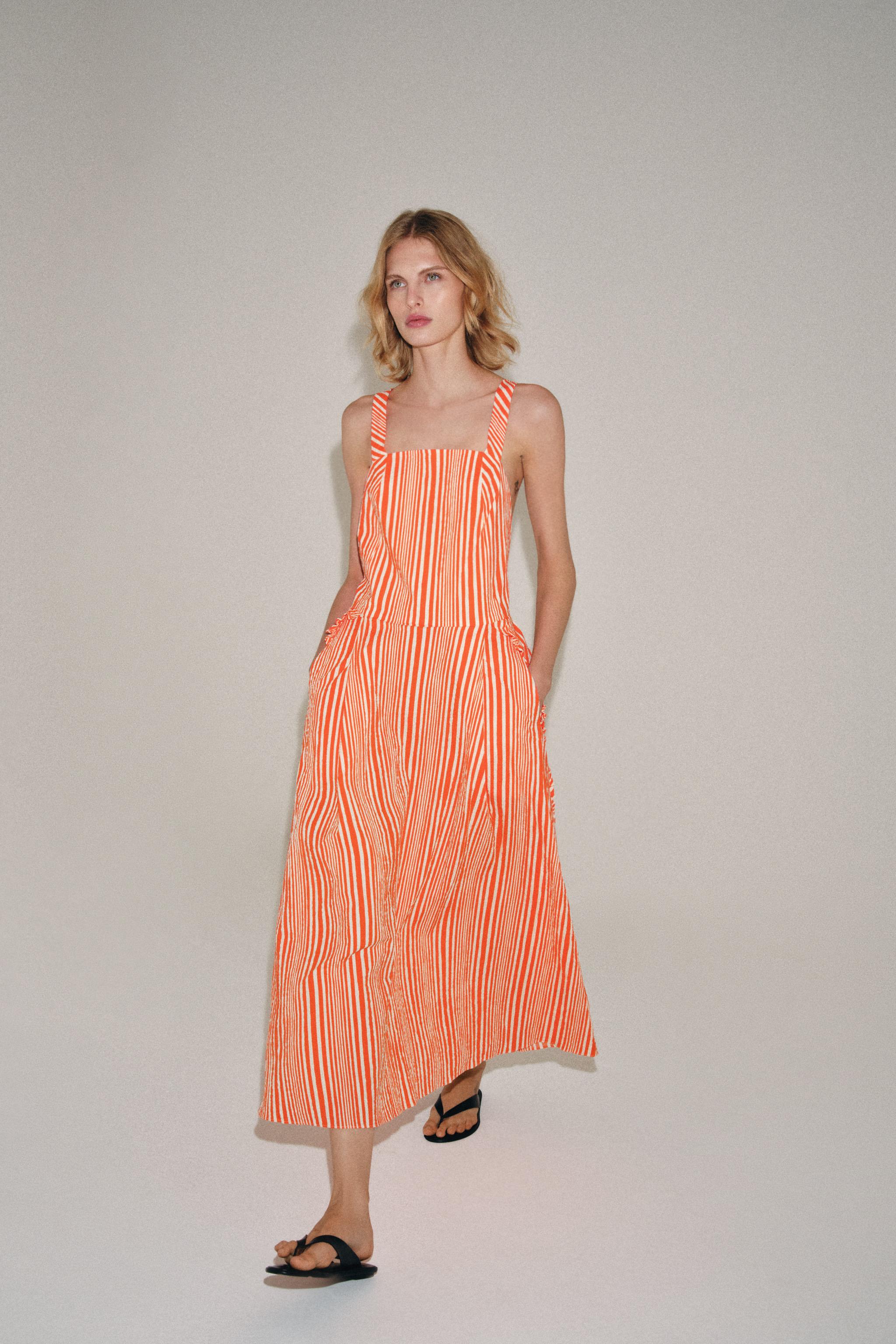 orange striped dress Neon Orange Stripe Maxi Dress