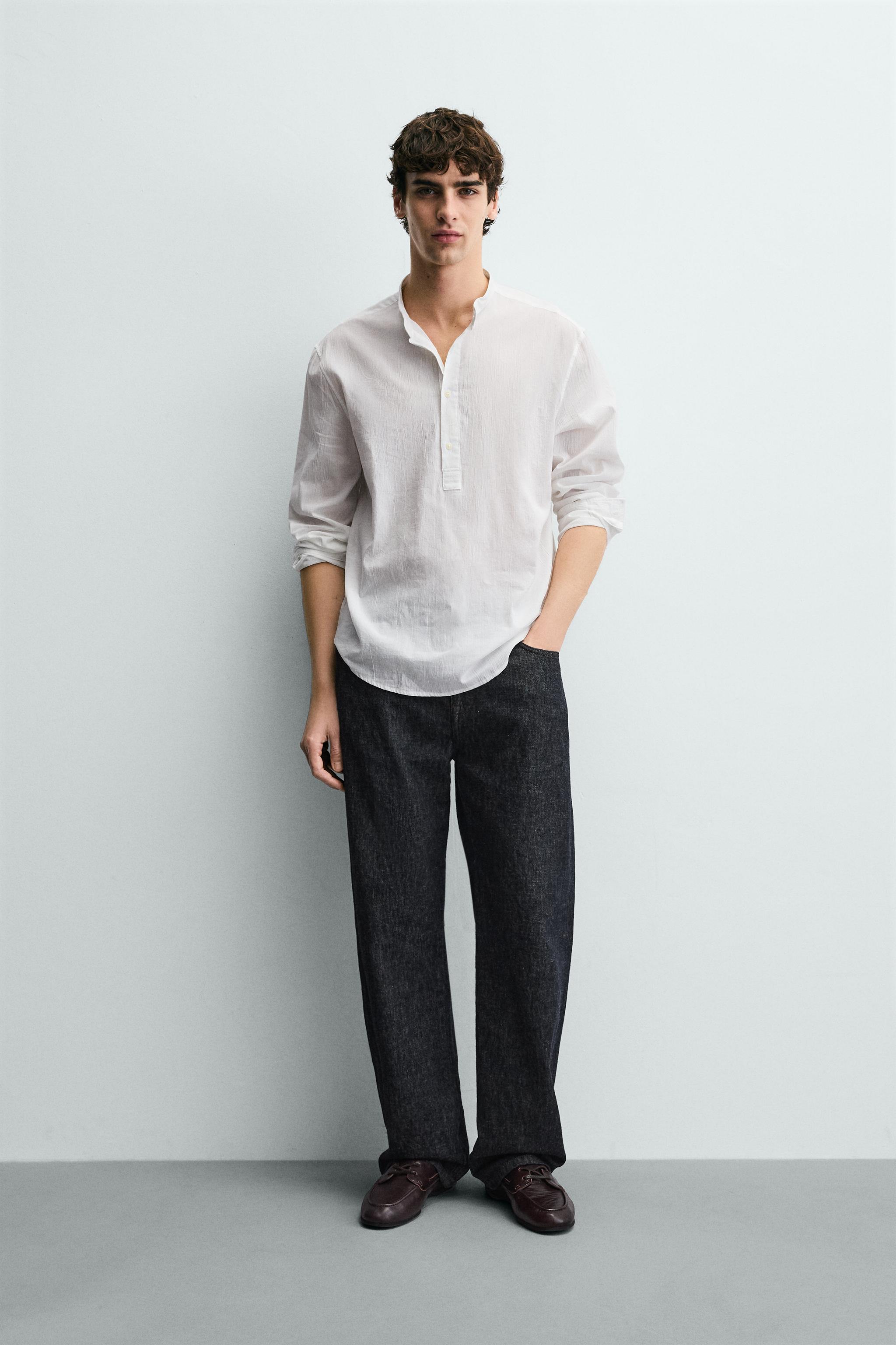 vintage ブラウス ZW COLLECTION FLOWY SHIRT - Oyster-white | ZARA United States