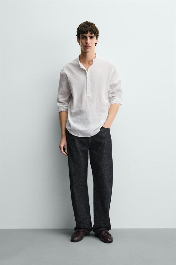 Zara — WRINKLE EFFECT POLO SHIRT