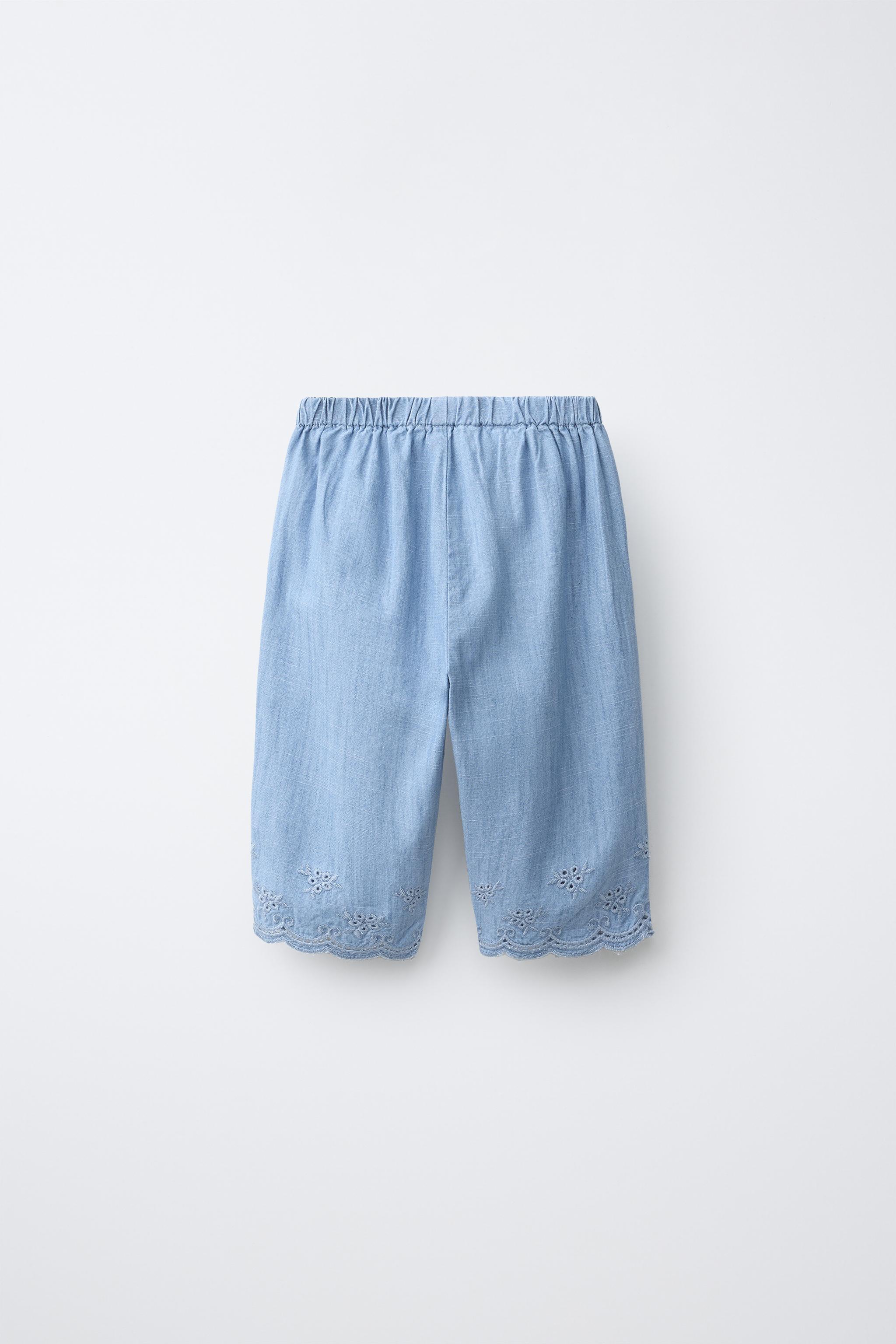 EMBROIDERED DENIM PANTS