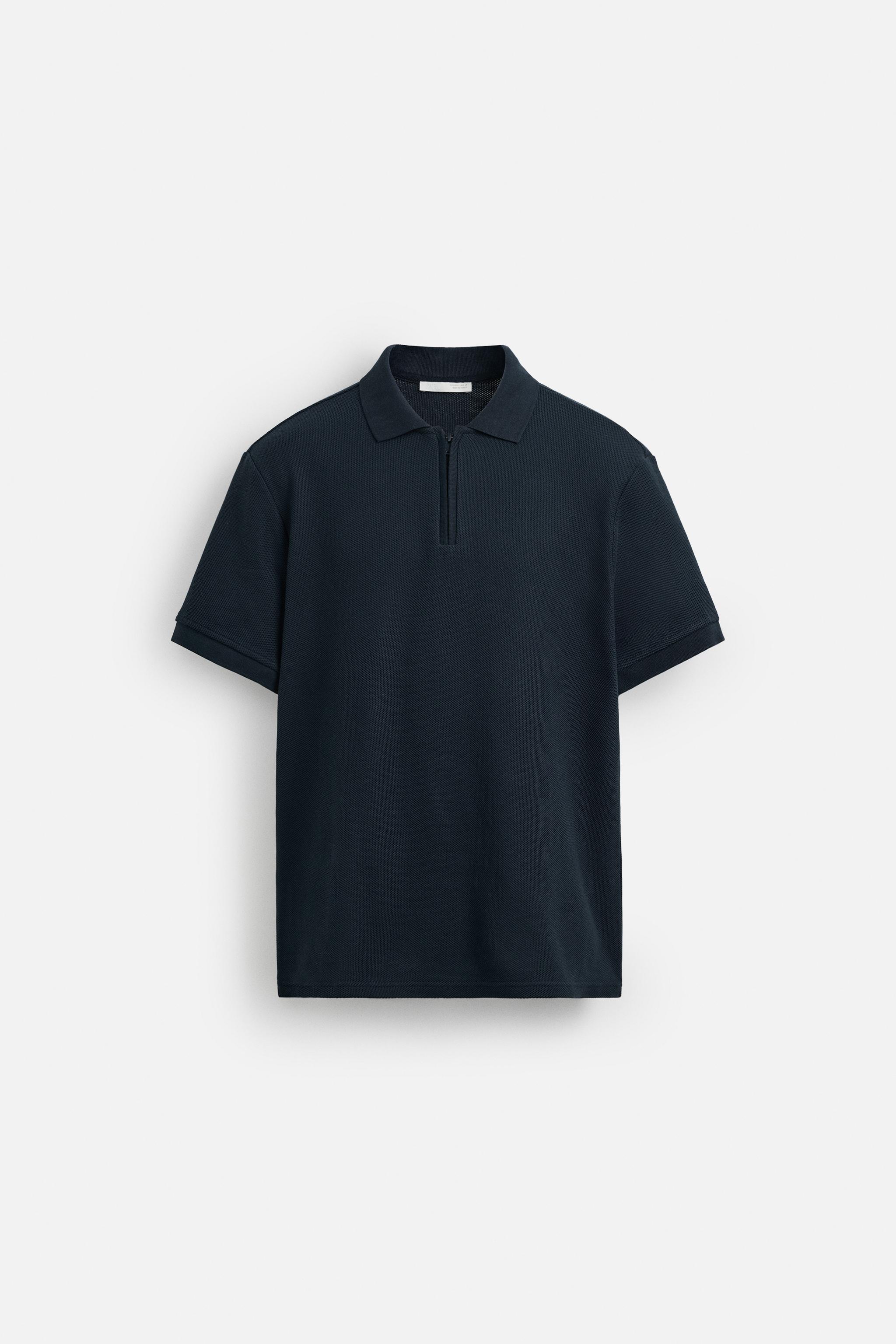 ポロシャツ ジップアップネック - ネイビーブルー | ZARA Japan