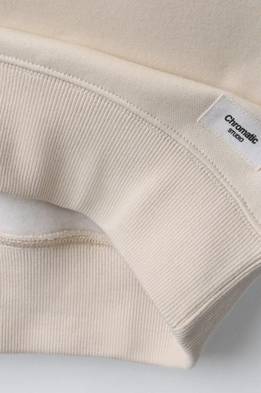 BASIC LABEL HOODIE - Ecru by Zara - Image 3