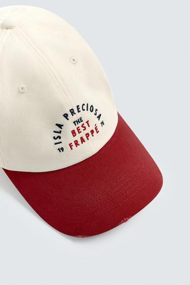 CONTRAST EMBROIDERY CAP - Ecru by Zara - Image 2
