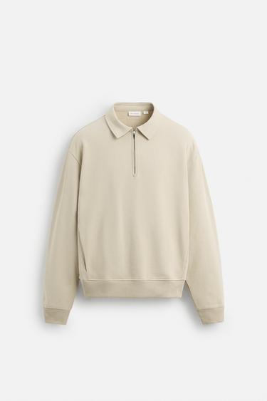 SWEAT POLO À ZIP - Beige de Zara - Image 5