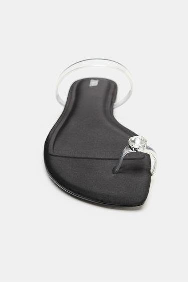 FLAT VINYL STRAP SANDALS - Transparent by Zara - Image 5