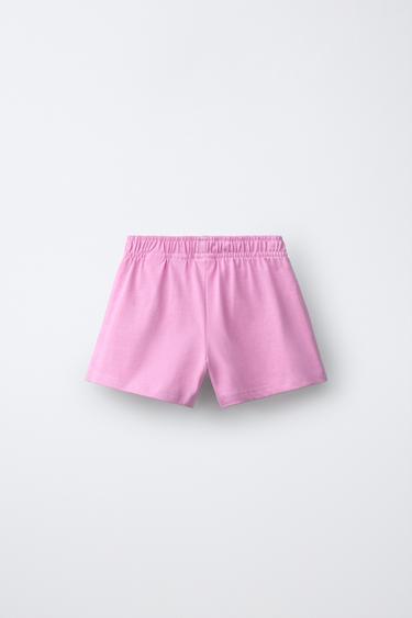 BERMUDA EN MOLLETON BRODÉ - Rose moyen de Zara - Image 1