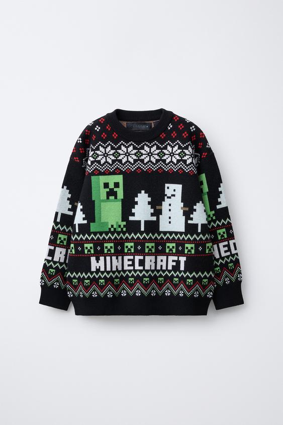 PULL EN MAILLE MINECRAFT © MOJANG AB. ™ - Noir | ZARA Suisse / Switzerland